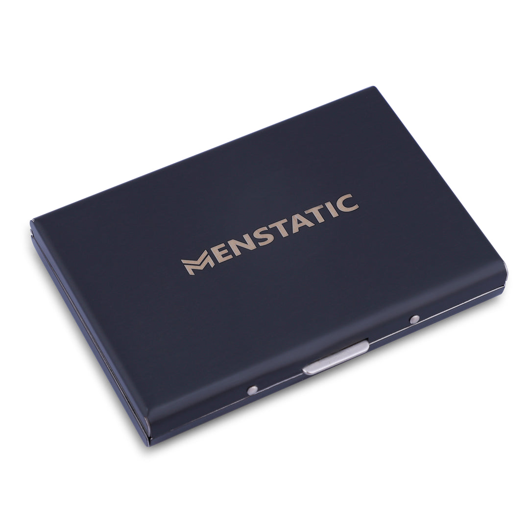 BLACK PUSH BUTTON METAL CARD HOLDER