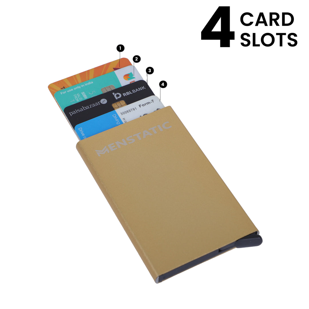 GOLDEN SLIDER METAL CARD HOLDER