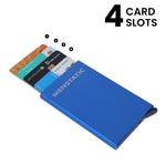 Load image into Gallery viewer, BLUE SLIDER METAL CARD HOLDER
