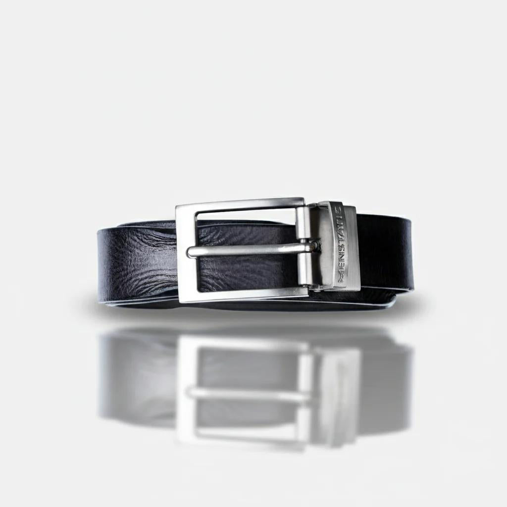 SILVER PLAIN BUCKLE HAMMERED GREY BELT