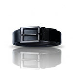 Load image into Gallery viewer, GLOSSY BLACK PLAIN BUCKLE DARK BROWN &amp; BLACK BELT