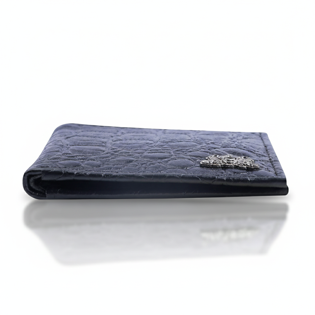 CROCO HORIZONTAL WALLET BLACK