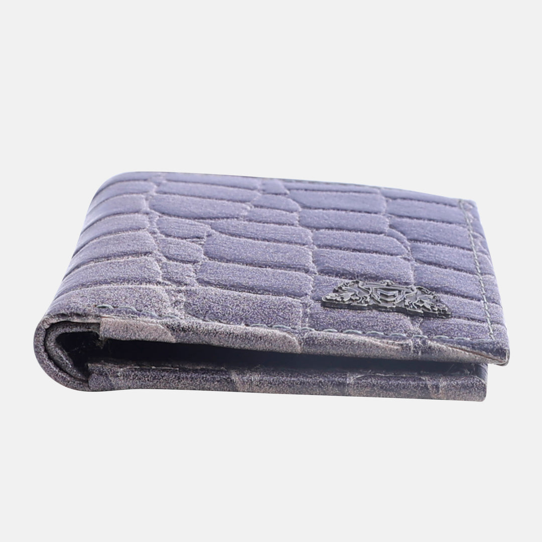 CROCO VERTICAL WALLET SLATE GREY
