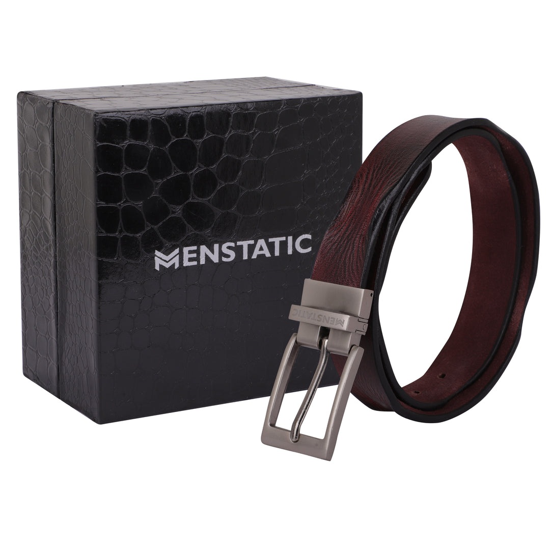 SILVER PLAIN BUCKLE HAMMERED WINE BELT