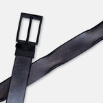 Load image into Gallery viewer, MATTE BLACK PLAIN BUCKLE HAMMERED GREY BELT