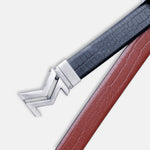 Load image into Gallery viewer, GREY LOGO BUCKLE CROCO LIGHT BROWN &amp; BLACK BELT