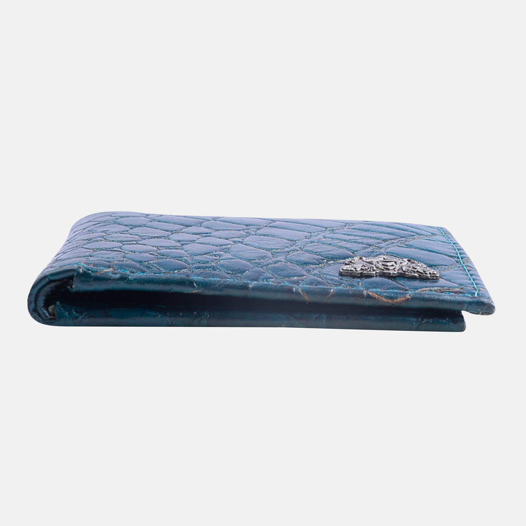CROCO HORIZONTAL WALLET TEAL