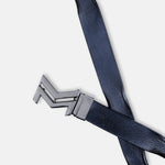 Load image into Gallery viewer, GLOSSY BLACK LOGO BUCKLE HAMMERED BLUE BELT
