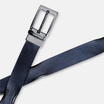 Load image into Gallery viewer, GLOSSY BLACK PLAIN BUCKLE HAMMERED BLUE BELT