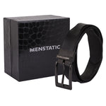 Load image into Gallery viewer, BLACK PLAIN BUCKLE HAMMERED GREY BELT
