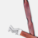 Load image into Gallery viewer, SILVER LOGO BUCKLE HAMMERED TAN BELT