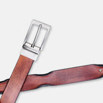 Load image into Gallery viewer, SILVER PLAIN BUCKLE HAMMERED TAN BELT