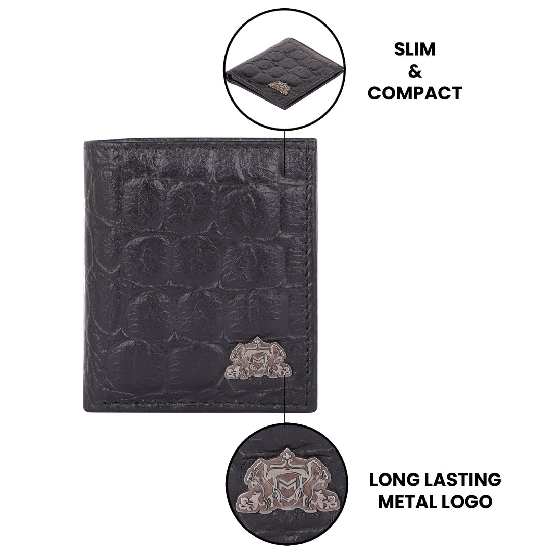 CROCO VERTICAL WALLET BLACK