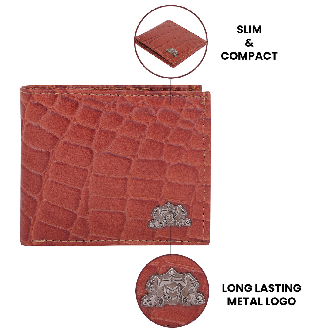 CROCO HORIZONTAL WALLET TAN