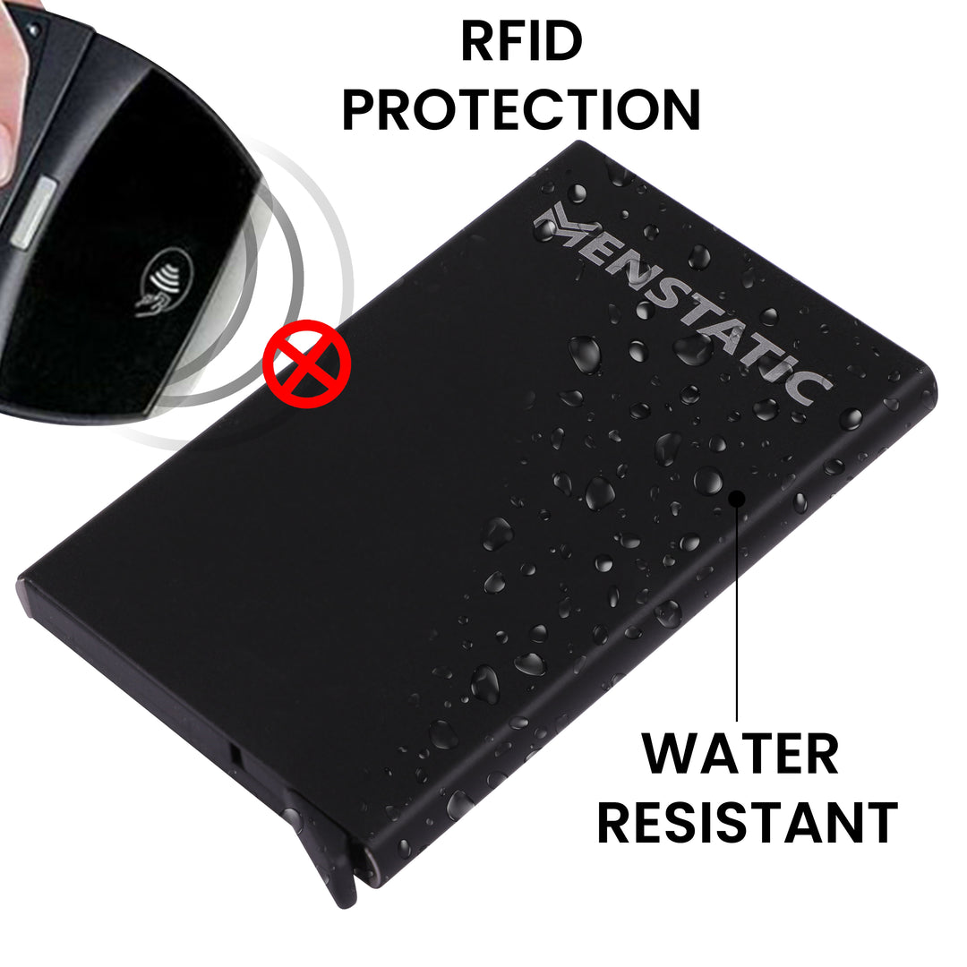 BLACK SLIDER METAL CARD HOLDER
