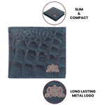 Load image into Gallery viewer, CROCO HORIZONTAL WALLET TEAL
