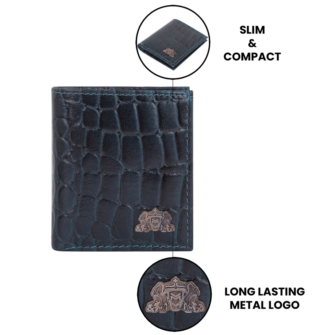 CROCO VERTICAL WALLET TEAL