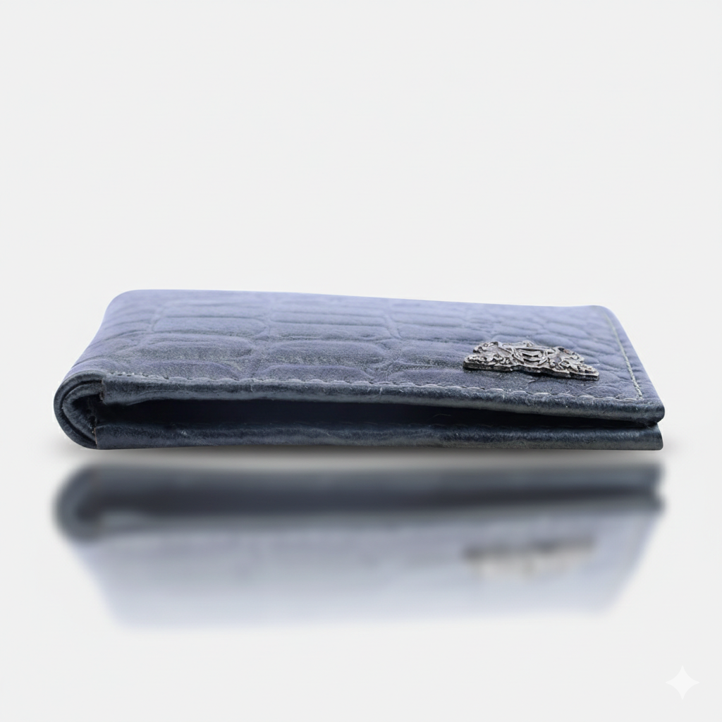 CROCO HORIZONTAL WALLET GREY
