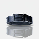 Load image into Gallery viewer, MATTE BLACK PLAIN BUCKLE HAMMERED BLUE BELT