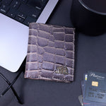 Load image into Gallery viewer, CROCO VERTICAL WALLET SLATE GREY