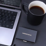 Load image into Gallery viewer, BLACK PUSH BUTTON METAL CARD HOLDER