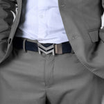 Load image into Gallery viewer, SILVER LOGO BUCKLE HAMMERED BLUE BELT