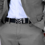 Load image into Gallery viewer, GREY LOGO BUCKLE CROCO LIGHT BROWN &amp; BLACK BELT