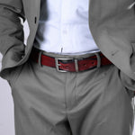 Load image into Gallery viewer, SILVER PLAIN BUCKLE HAMMERED WINE BELT