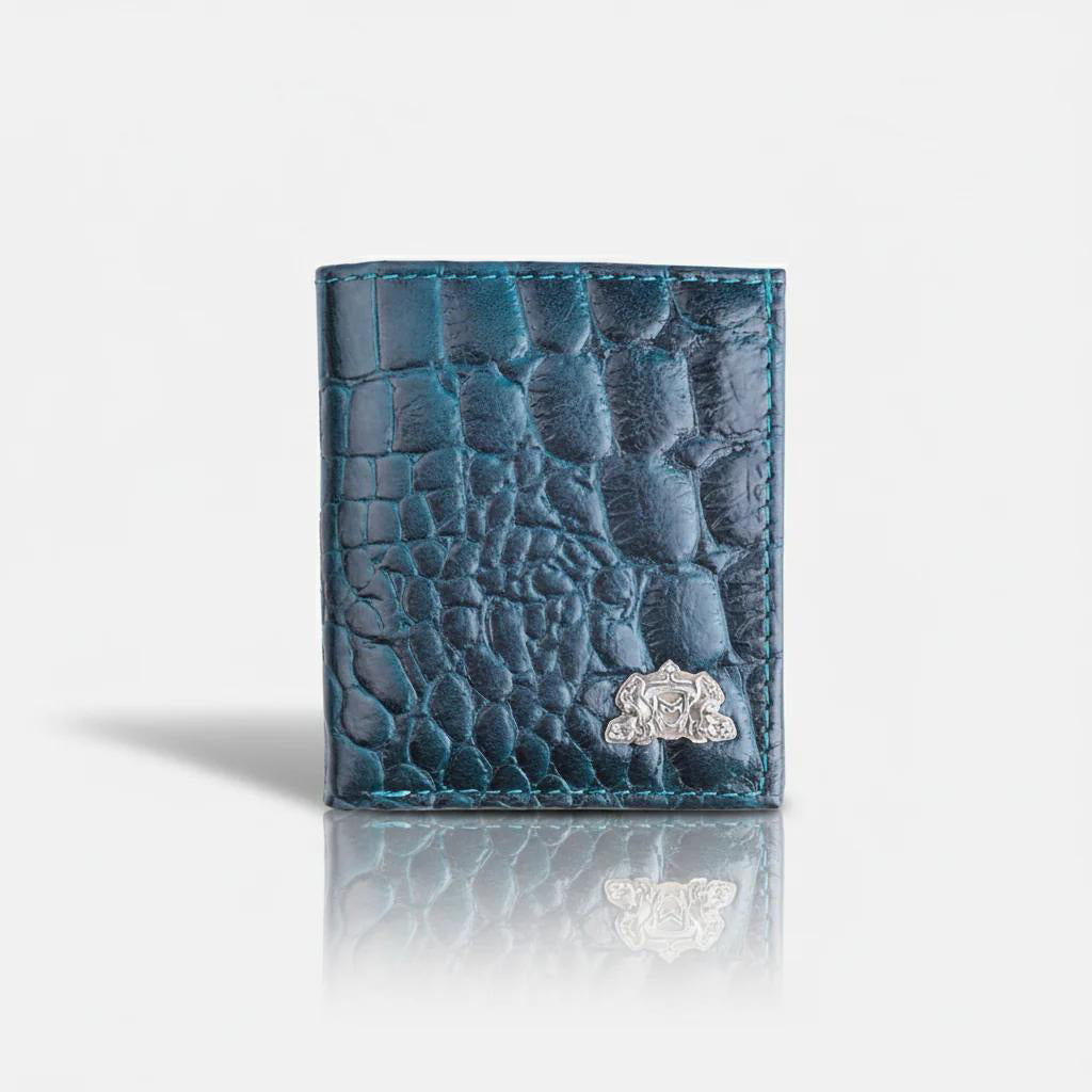 CROCO VERTICAL WALLET TEAL