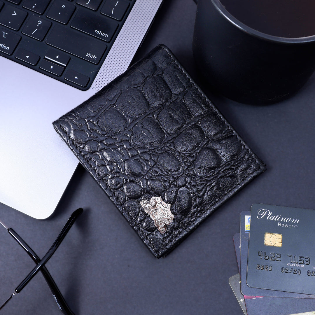 CROCO HORIZONTAL WALLET BLACK