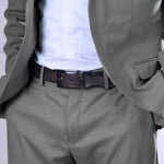 Load image into Gallery viewer, SILVER PLAIN BUCKLE HAMMERED GREY BELT