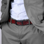 Load image into Gallery viewer, GLOSSY BLACK PLAIN BUCKLE HAMMERED WINE BELT