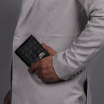 Load image into Gallery viewer, CROCO VERTICAL WALLET BLACK
