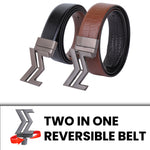 Load image into Gallery viewer, GREY LOGO BUCKLE CROCO LIGHT BROWN &amp; BLACK BELT
