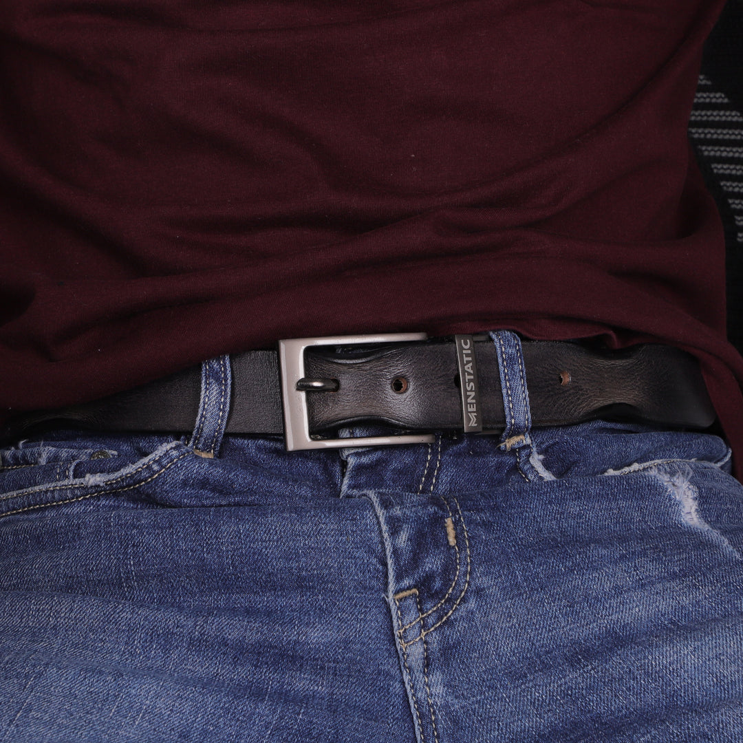 GREY PLAIN BUCKLE HAMMERED GREY BELT