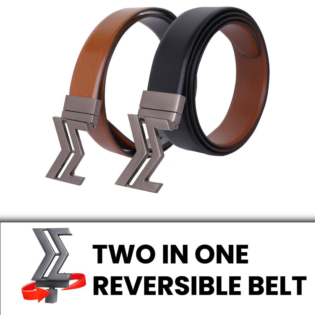 GREY LOGO BUCKLE BLUE & LIGHT BROWN BELT