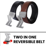 Load image into Gallery viewer, SILVER LOGO BUCKLE CROCO LIGHT BROWN &amp; BLACK BELT
