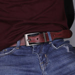 Load image into Gallery viewer, GREY PLAIN BUCKLE HAMMERED WINE BELT
