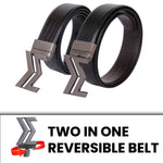 Load image into Gallery viewer, GREY LOGO BUCKLE CROCO DARK BROWN &amp; BLACK BELT
