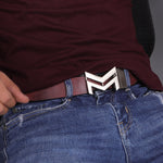 Load image into Gallery viewer, SILVER LOGO BUCKLE HAMMERED WINE BELT
