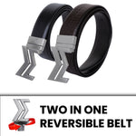 Load image into Gallery viewer, SILVER LOGO BUCKLE CROCO DARK BROWN &amp; BLACK BELT
