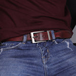 Load image into Gallery viewer, SILVER PLAIN BUCKLE HAMMERED WINE BELT
