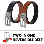 Load image into Gallery viewer, SILVER PLAIN BUCKLE LIGHT BROWN &amp; BLACK BELT
