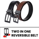 Load image into Gallery viewer, BLACK PLAIN BUCKLE CROCO LIGHT BROWN &amp; BLACK BELT
