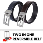 Load image into Gallery viewer, SILVER PLAIN BUCKLE BLUE &amp; DARK BROWN BELT
