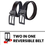 Load image into Gallery viewer, BLACK PLAIN BUCKLE BLUE &amp; DARK BROWN BELT
