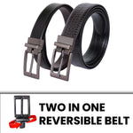 Load image into Gallery viewer, GREY PLAIN BUCKLE CROCO DARK BROWN &amp; BLACK BELT
