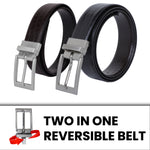 Load image into Gallery viewer, SILVER PLAIN BUCKLE CROCO DARK BROWN &amp; BLACK BELT
