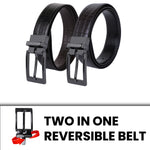 Load image into Gallery viewer, BLACK PLAIN BUCKLE CROCO DARK BROWN &amp; BLACK BELT
