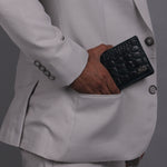 Load image into Gallery viewer, CROCO HORIZONTAL WALLET TEAL
